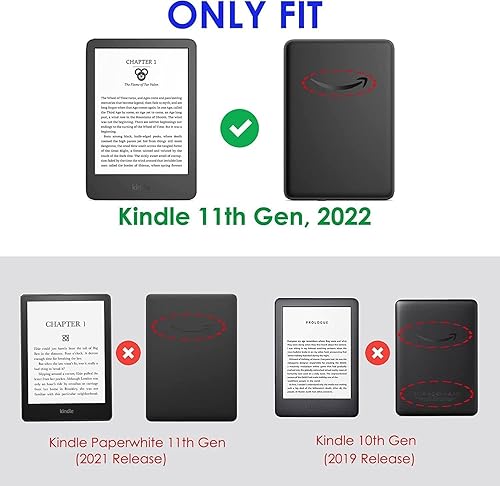 Miniatura 2 de Funda para Kindle de 6 pulgadas (11 generación 2022) lector de libros electrónicos, funda delgada y ligera de piel sintética con función de