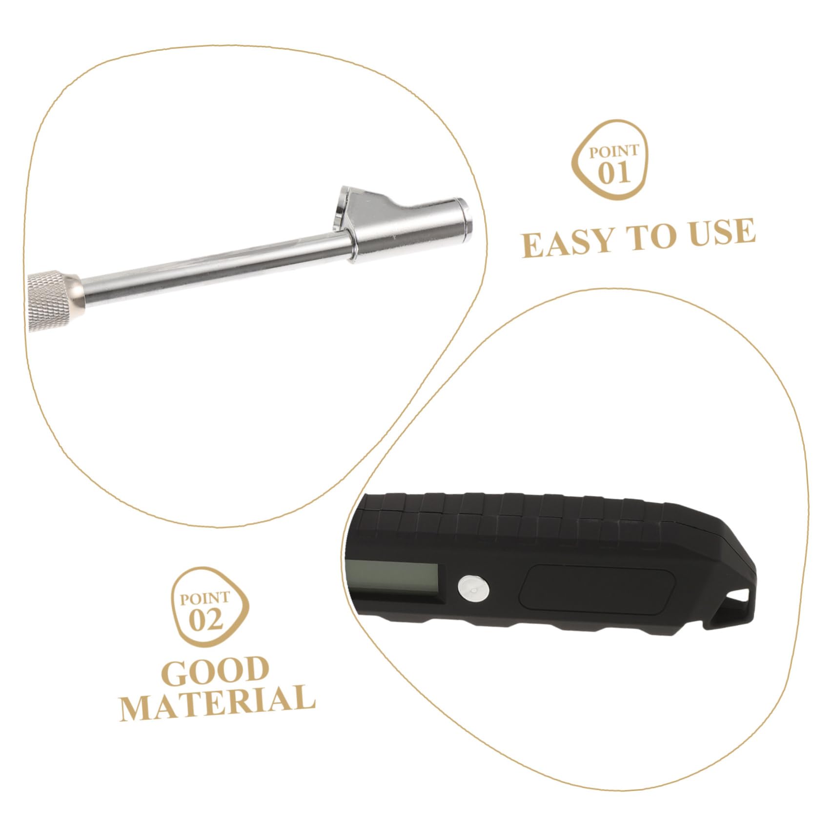 ABOOFAN Manomètre numérique pour pneus portable camion de voiture manomètre de pression des pneus pour camion jauge de pression des de robuste abdos Noir