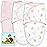 Cute Castle 3-Pack Baby Swaddle Sleep Sacks - Newborn Swaddle Sack - Ergonomic Baby Swaddles Blanket Warp for Boys and Girls - Baby Essentials (0-3 Months - Pink, Moon, Stars)