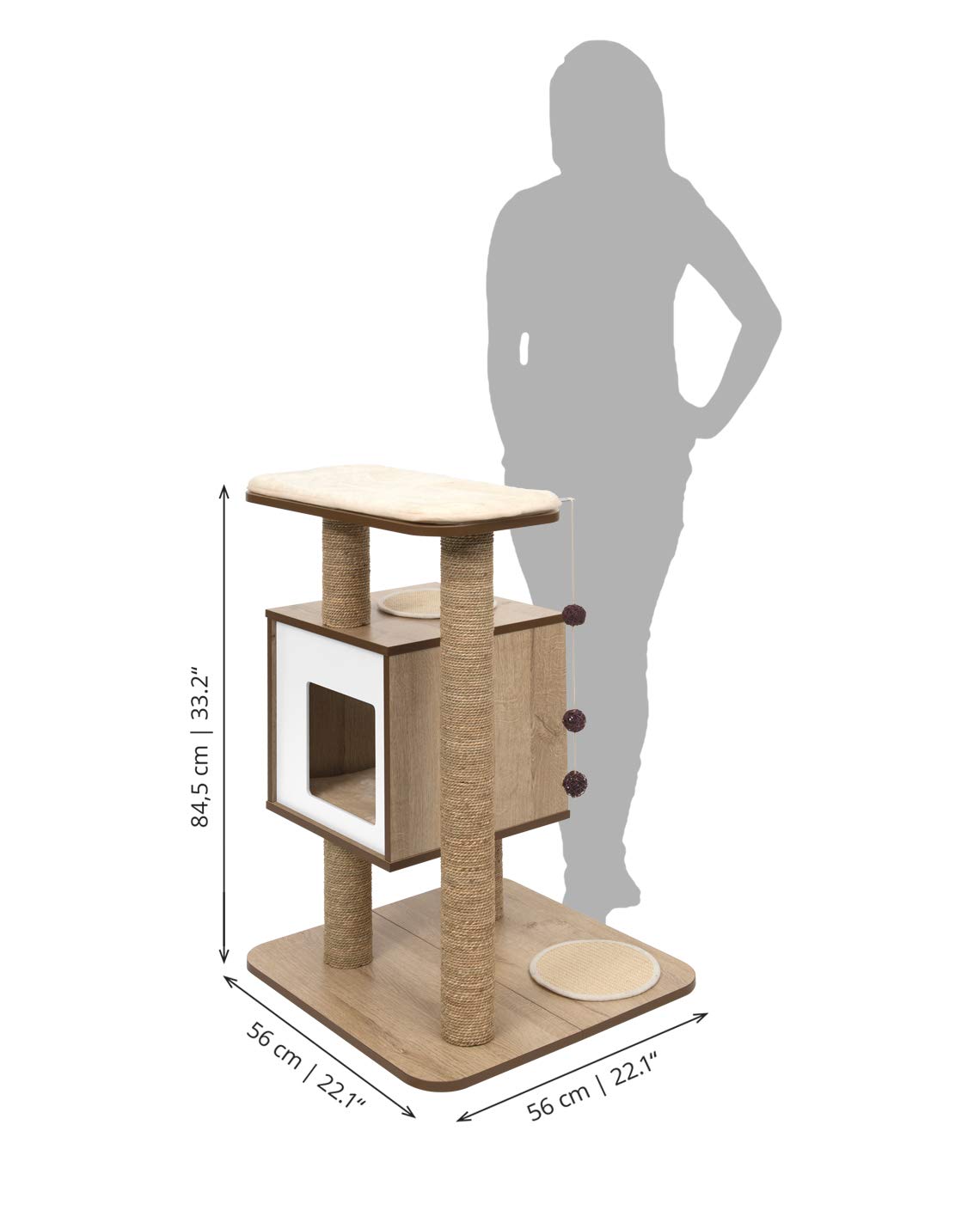 Catit Vesper Cat Tree, Base, Oak, 52062