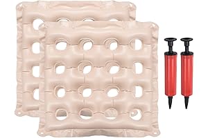 PATIKIL Ring Cushion for Sitting, Portable Inflatable Cushion with Breathable Backrest