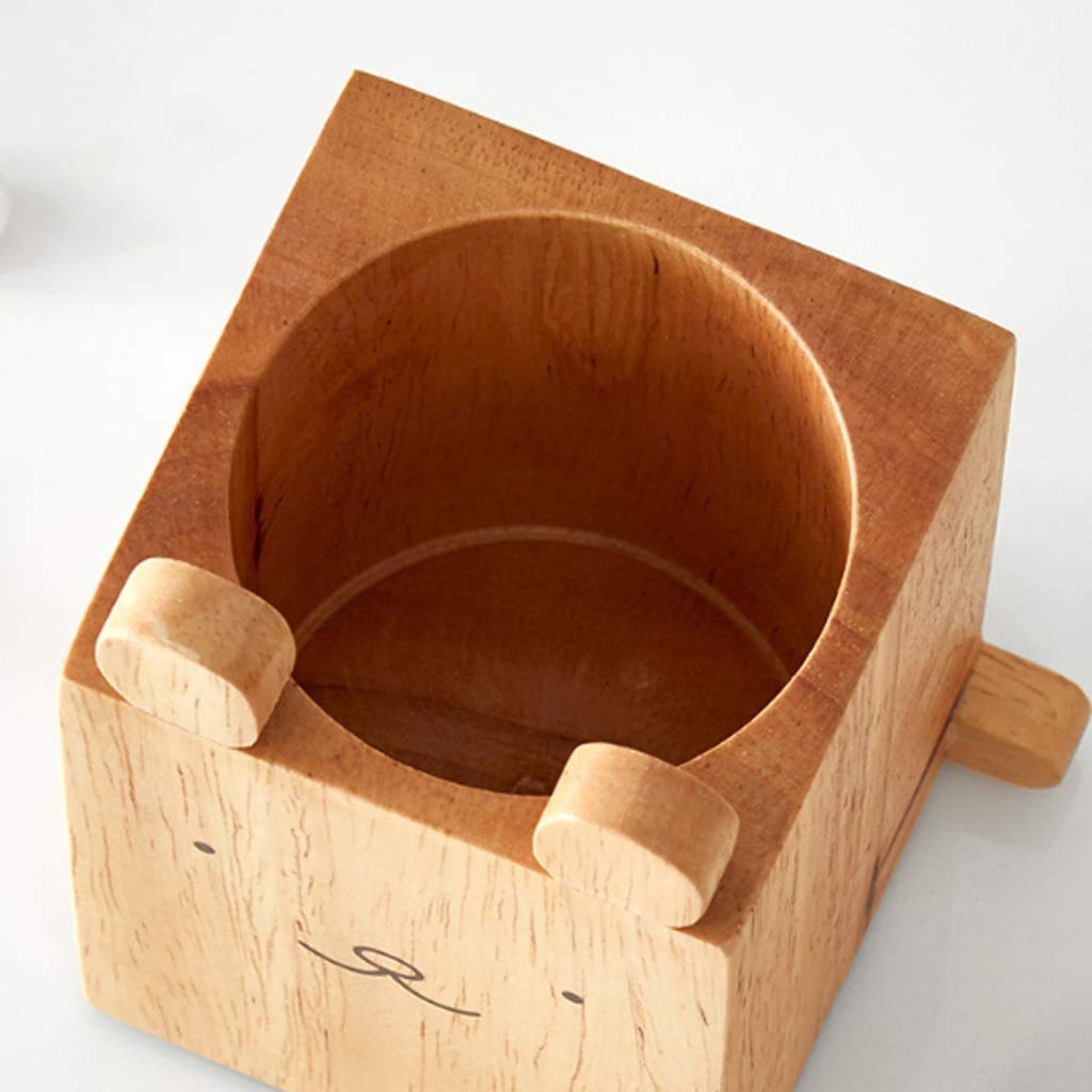 Portapenne Portapenne da scrivania in Legno massello, Portapenne Creativo Multifunzionale per Bambini, Portapenne da scrivania (Legno Massiccio (Gatto))