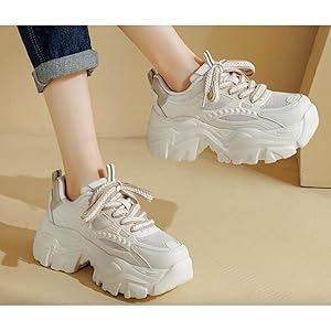 おさかな Amazon.com | Yosuke 4460069 Women's Thick Sole Sneakers