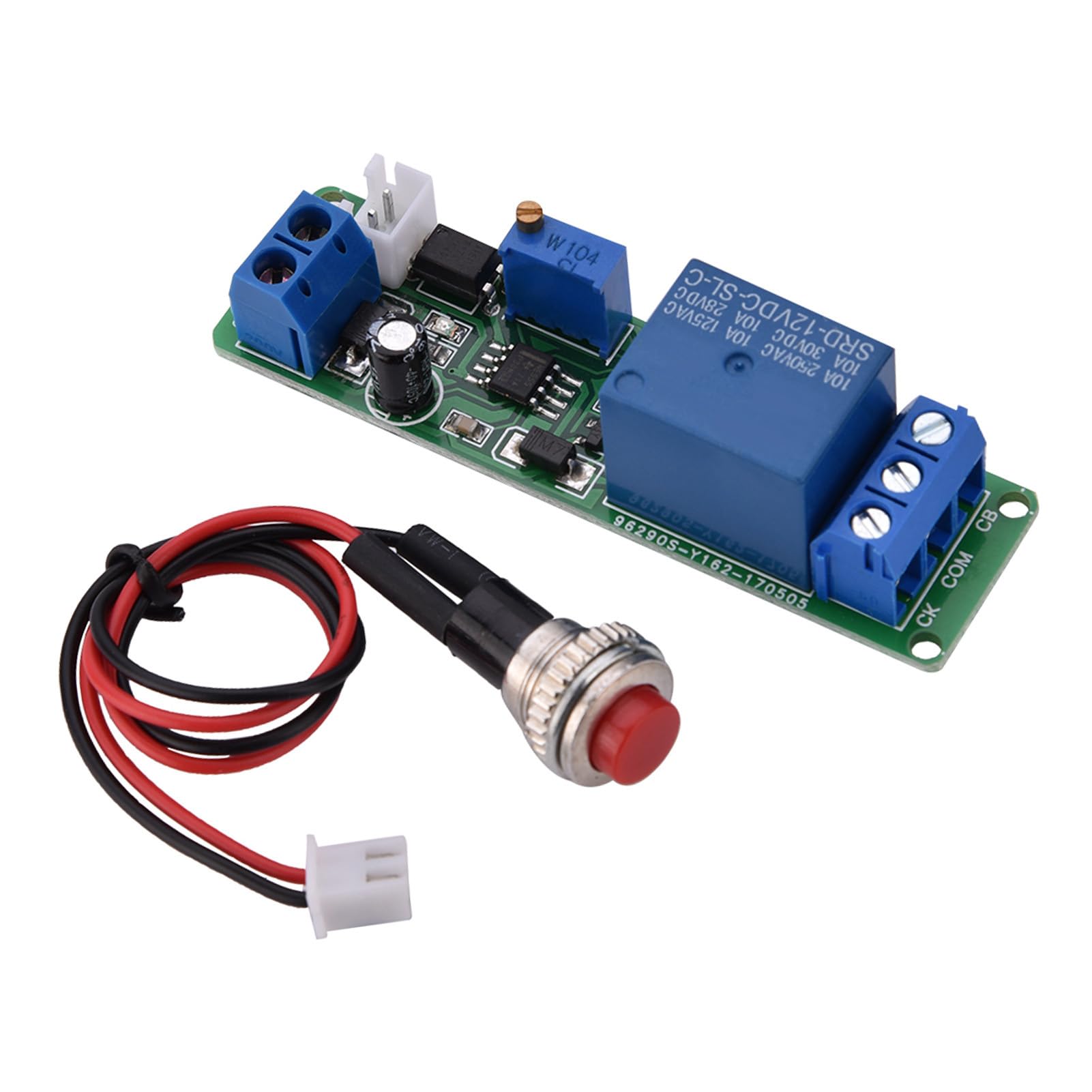 Estink DC 12V Timer Relay Module Adjustable Delay Time Switch 1-10 Seconds with Button for Automation Equipment PLC