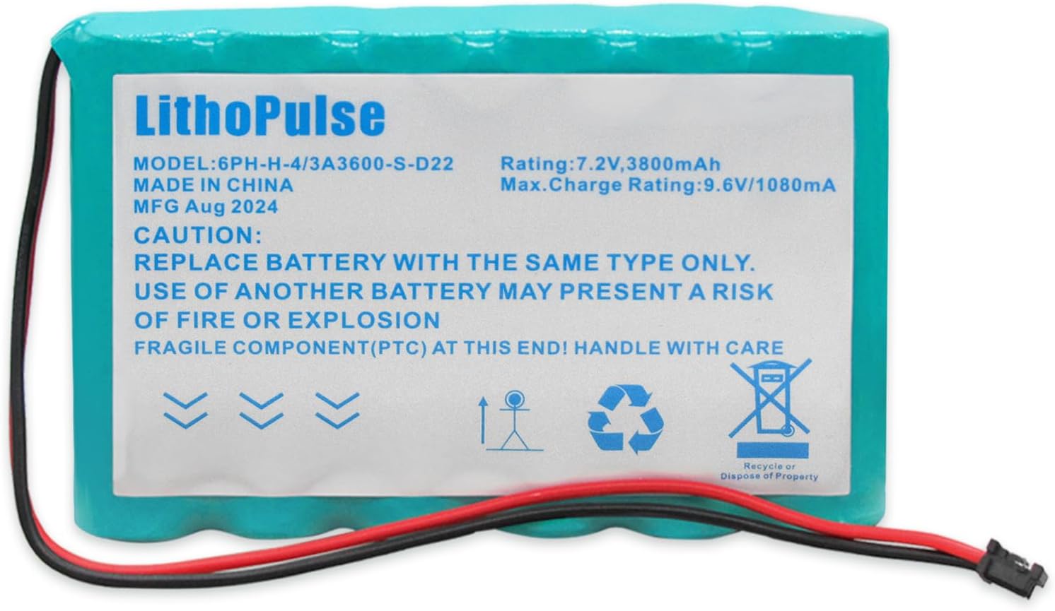 6PH-H-4/3A3600-S-D22 Battery Replacement Compatible with DSC IMPASSA 9057 SCW9055 SCW9057 Security System Alarm Control Panel 17000152 SCW-BATTERYHC Ryme B66 7.2V 3800mAh Ni-MH Battery