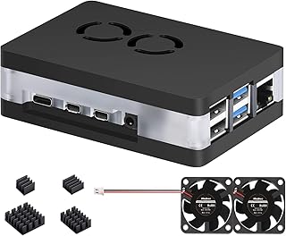 iUniker Raspberry Pi 4 Case, Pi 4 Case with Dual Fan Rpi4 Case with Cooling Fan with Raspberry Pi Heatsink, Simple Magnetic Removable Case for Pi 4 Model B/ 4B (Clear New)