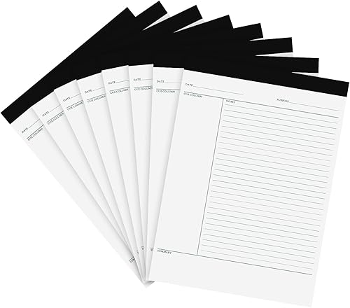 8 blocs de notas de escritura de 8.5 x 11 pulgadas, cuadernos de papel rayados para oficina, escuela, profesores, estudiantes, universidad, Blanco