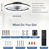 DWDVBL 50CM Modern Ceiling Fans with Lights Reversible Fans with Remote Smart Lighting Timing 6 Speeds Low Profile Ceiling Fan with Light Dimmable LED Fan Light Flush Mount for Bedroom - 7
