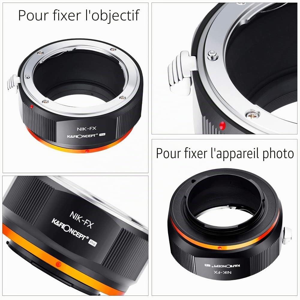 K&F CONCEPT Bague d'adaptation NIK-FX (AI-FX) Adaptateur Compatible avec Utiliser Objectifs compatibile Con Nikon AI sur Appareils Photo Boîtier compatibile Con Fujifilm X Monture M11115