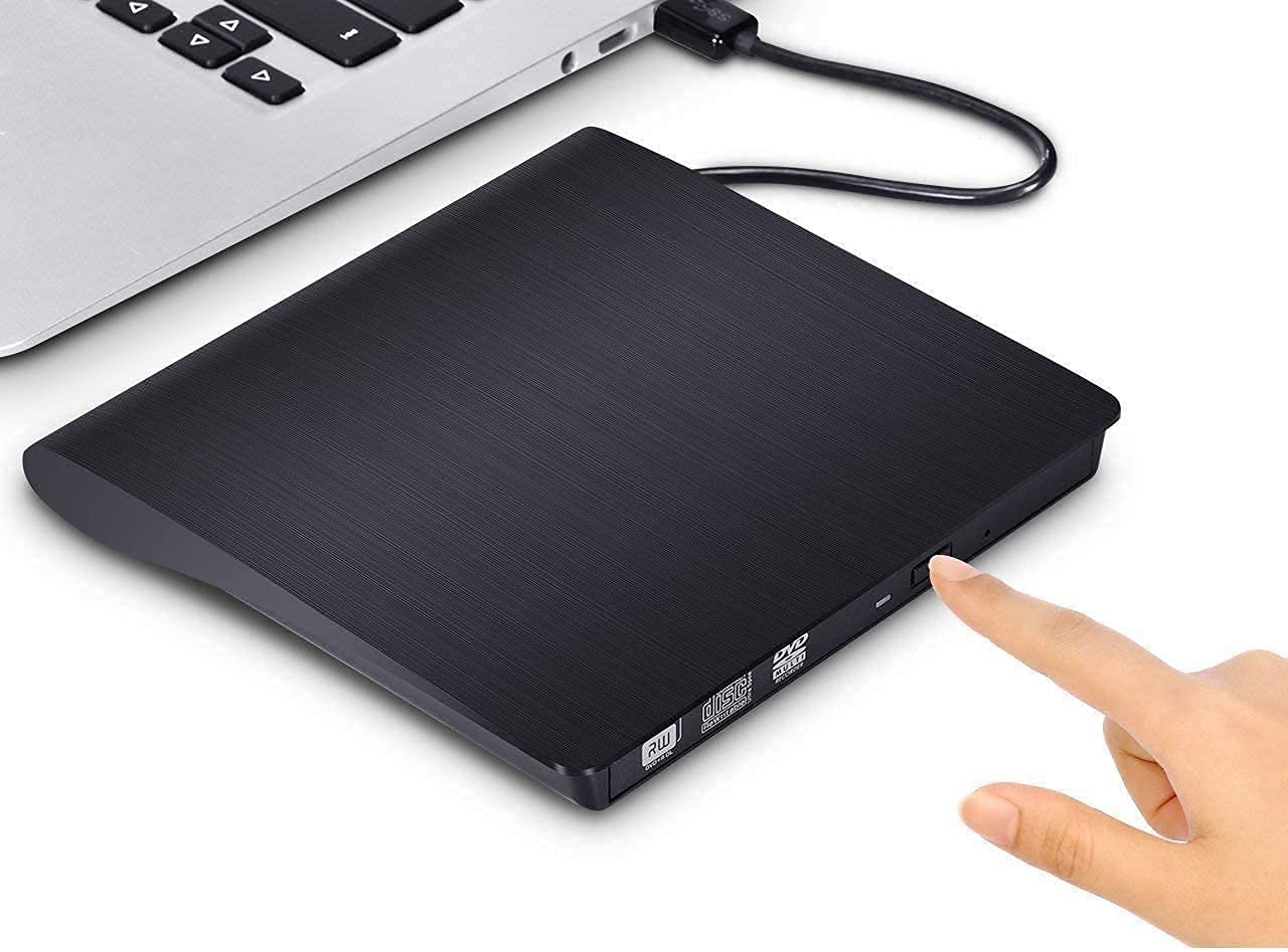 DIGIMORE DM External DVD CD Drive USB 3.0 Burner Writer Drive Player High Speed Data Transfer for Laptop/Desktop/MacBook/Mac OS/Windows10/8/7/XP/Vista (Black)