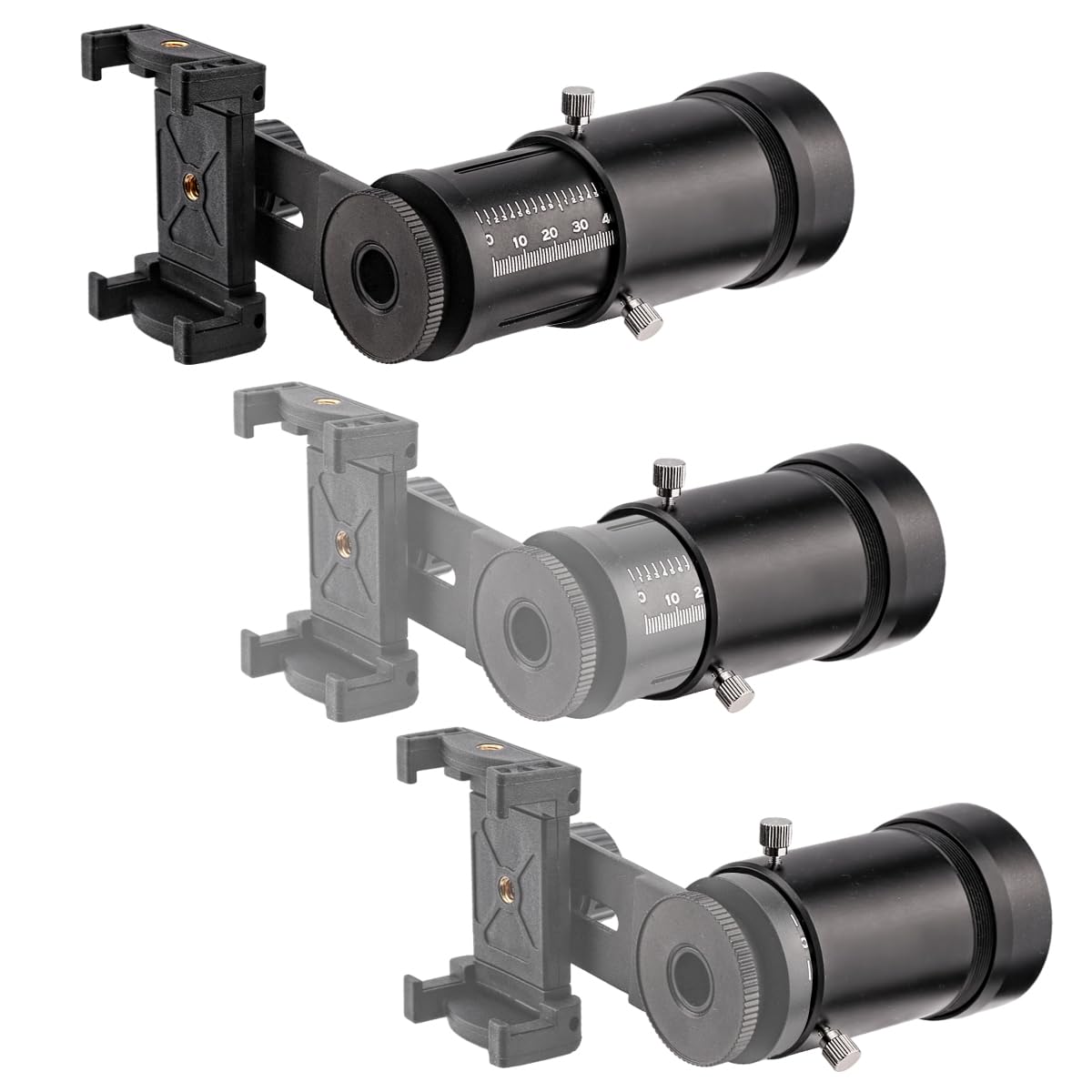 Ausziehbarer Zielfernrohr-Kamera-Adapter - Smartphone-Halterung für Outdoor-Fotografie - Kompatibel mit den meisten Okularen und einstellbar für Augenabstand