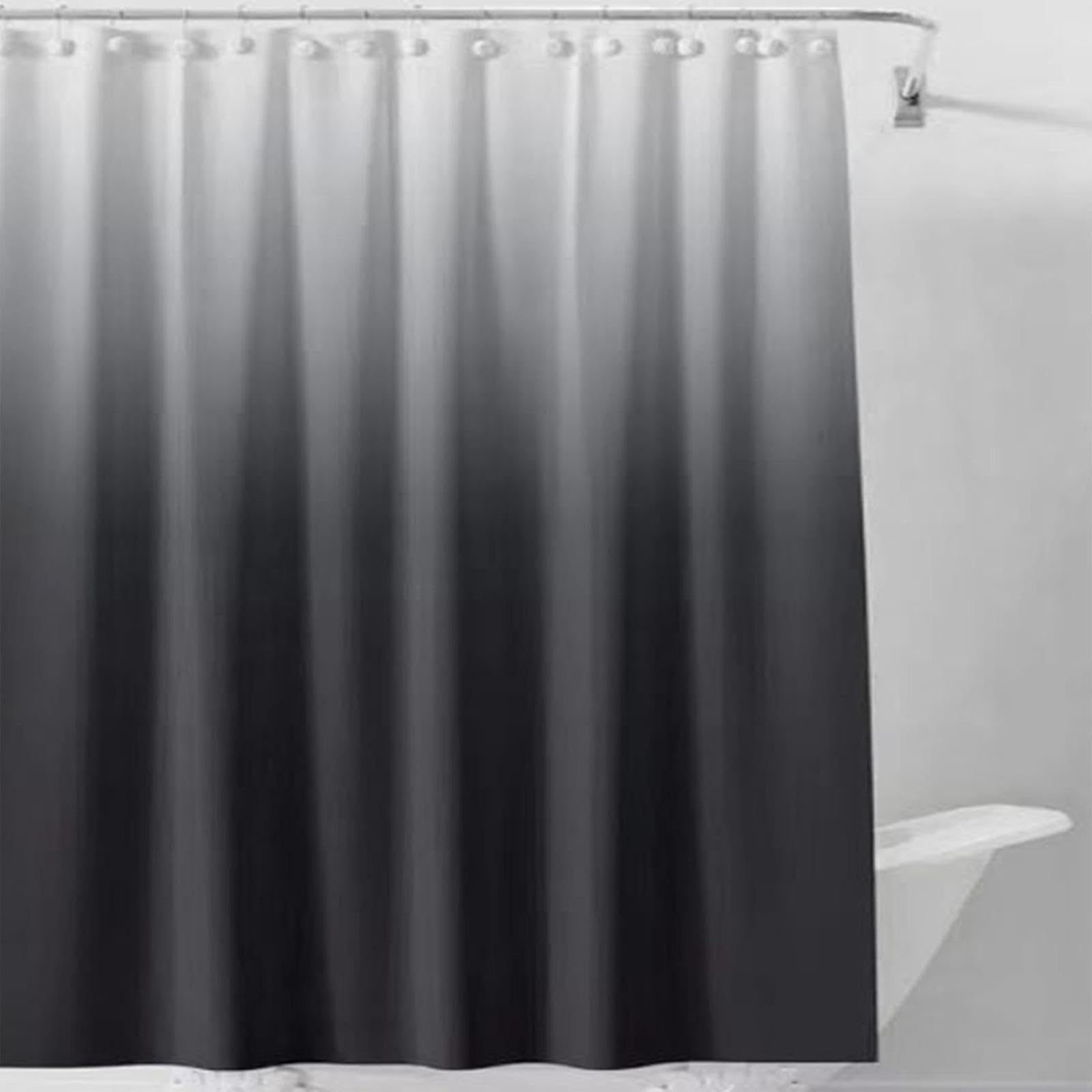 Rideau de douche imperméable textile lavable anti-moisissure noir 180x180