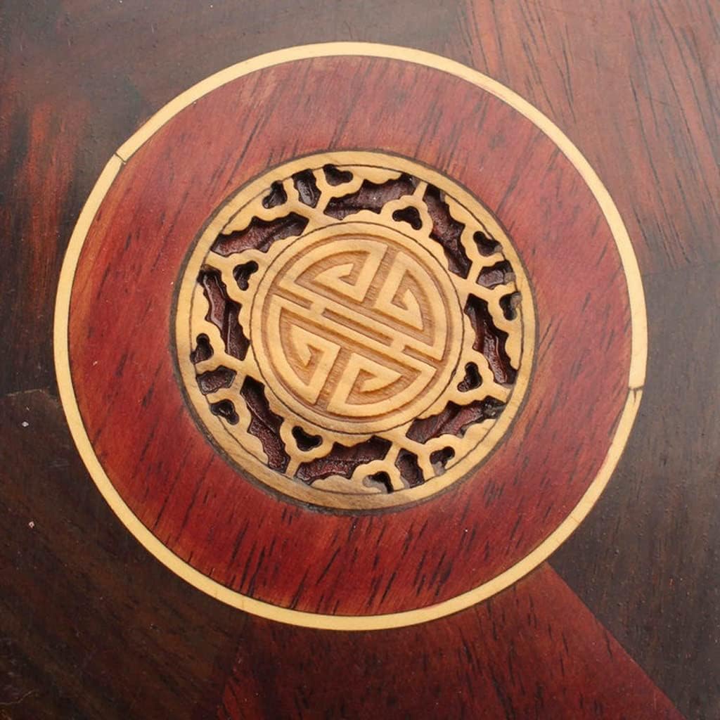 Bonsai Pedestal Vase Pedestal Stands Wood Carving Buddha Statue Vase Bonsai Base Teapot Jade Stone Wooden Round Base Incense Burner Bracket Small Flower Stand Planter Stand Plant Holder(Medium)