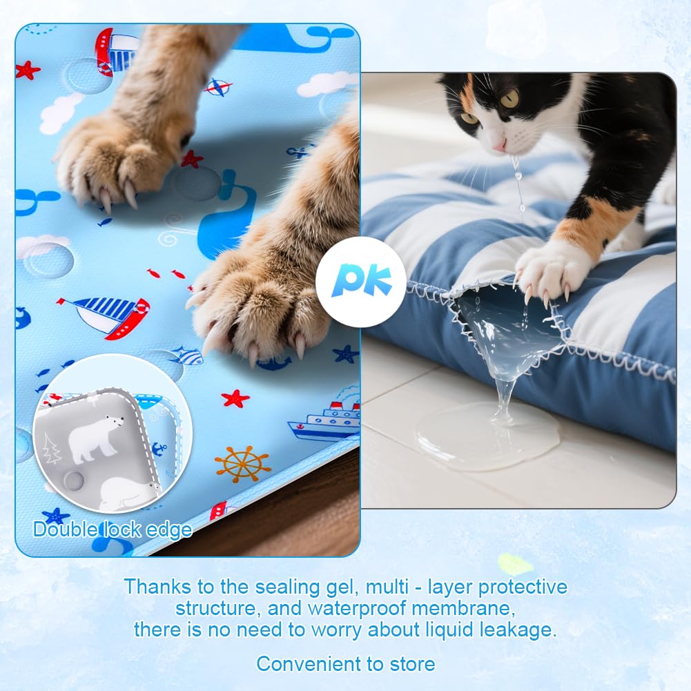 flintronic Tappetino refrigerante per animali, Tappetino Refrigerante Cani Gatti Iniezione D'acqua, 40 x 50cm Materassino per Animali, Rinfrescante, per Animali di Piccola, Media e Grande Taglia