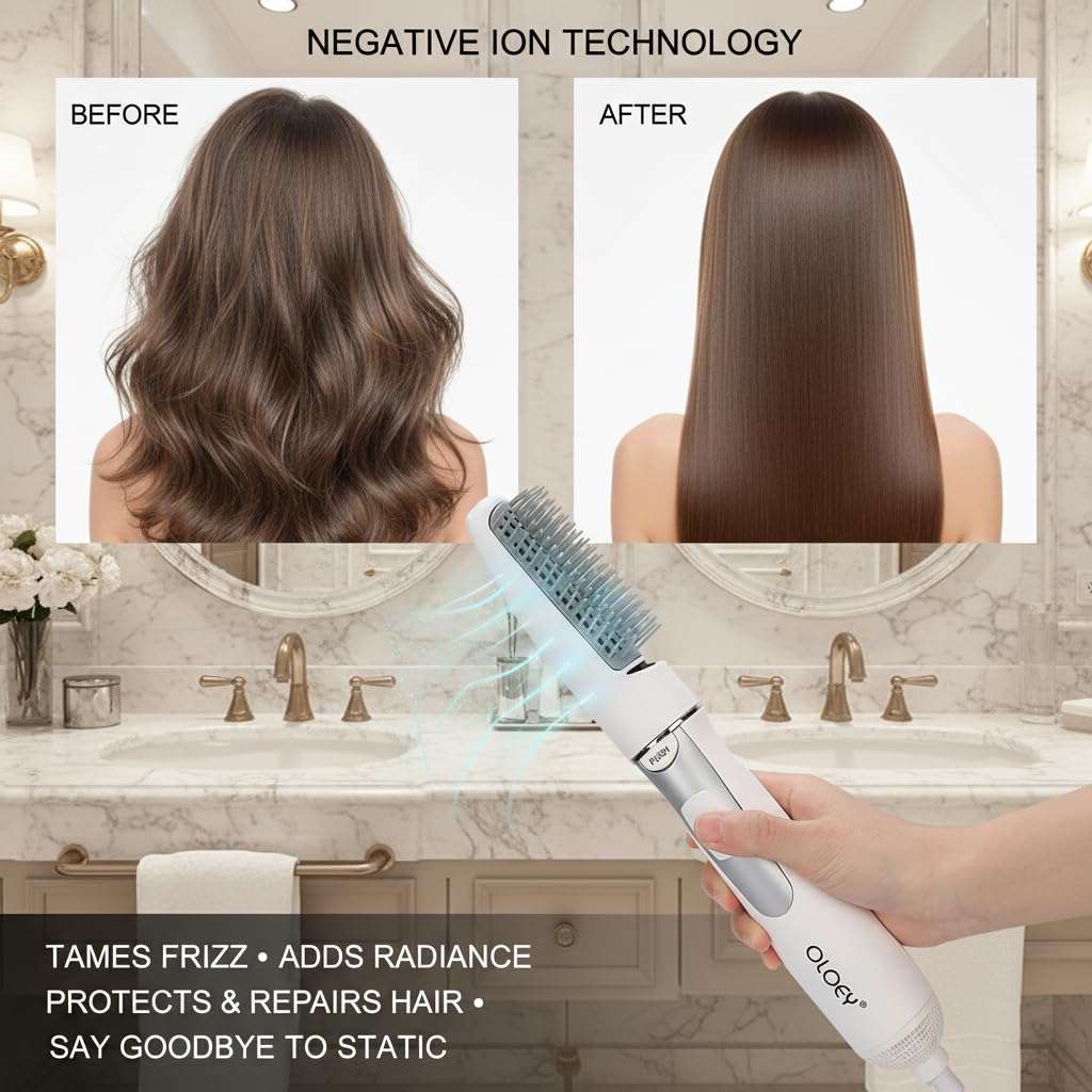 2-in-1 Electric Hair Dryer Styling Tool with Teasing Comb, US Plug