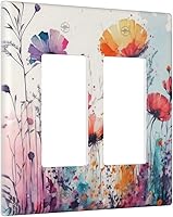 Vista 111 de Cubiertas de salida iridiscentes abstractas coloridas nubes dúplex de 1 cuadrilla, placa de cubierta de interruptor de luz arco iris, placas