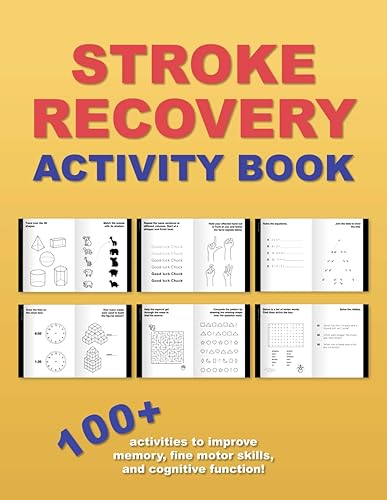 Stroke Recovery Activity Book – 100+ Puzzles for Traumatic Brain Injury &amp; Aphasia Rehabilitation: Fun stroke recovery workbook with tracing, memory games and more. Great gift for stroke recovery!
