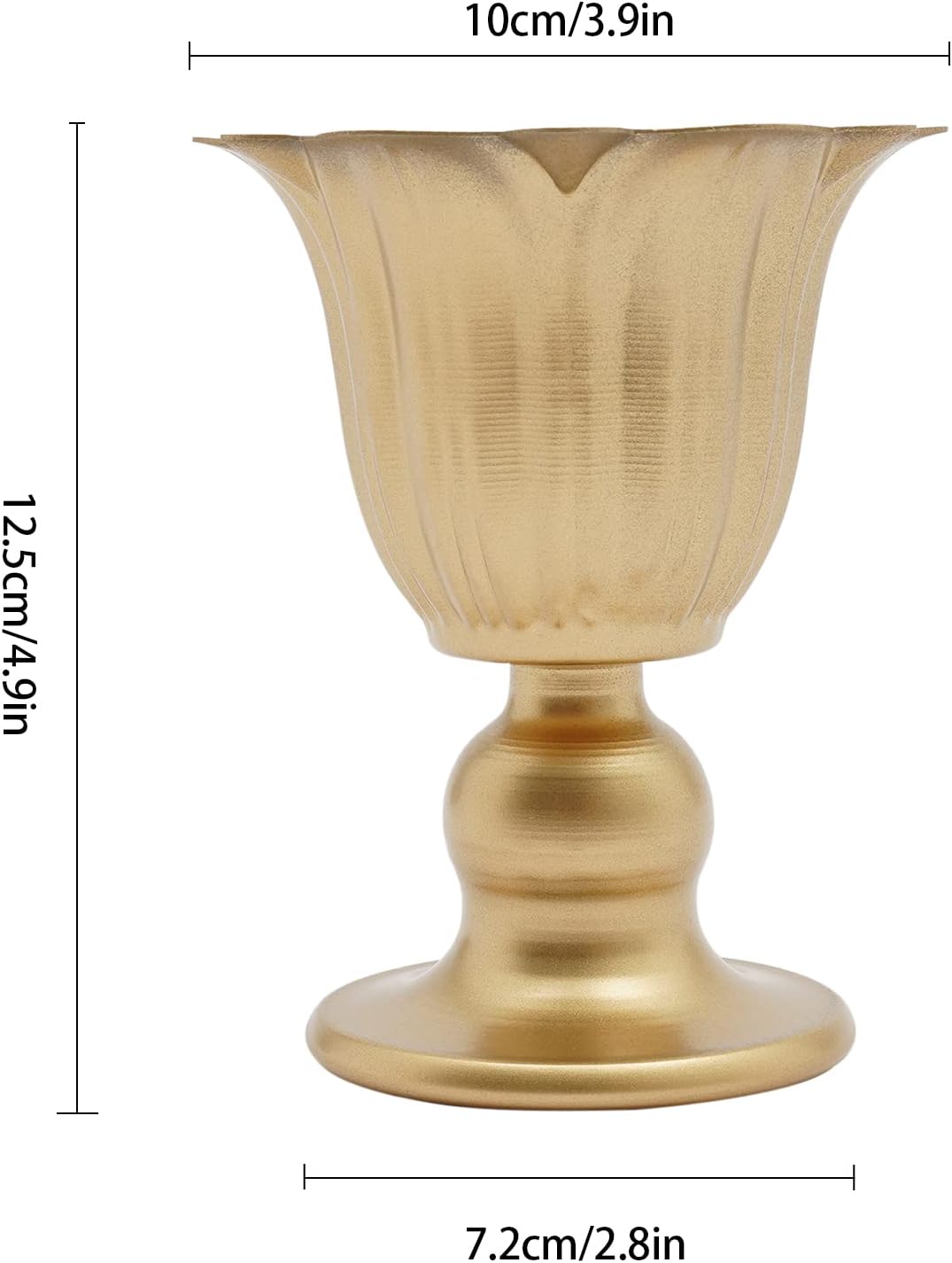 Gold Compote Vase for Wedding Centerpieces - 10 Pcs Metal Trumpet Vase, 4.72 Inch Pedestal Vase Flower Holder, Vintage Style Compote Bowl Vase for Anniversary Ceremony, Home Decor