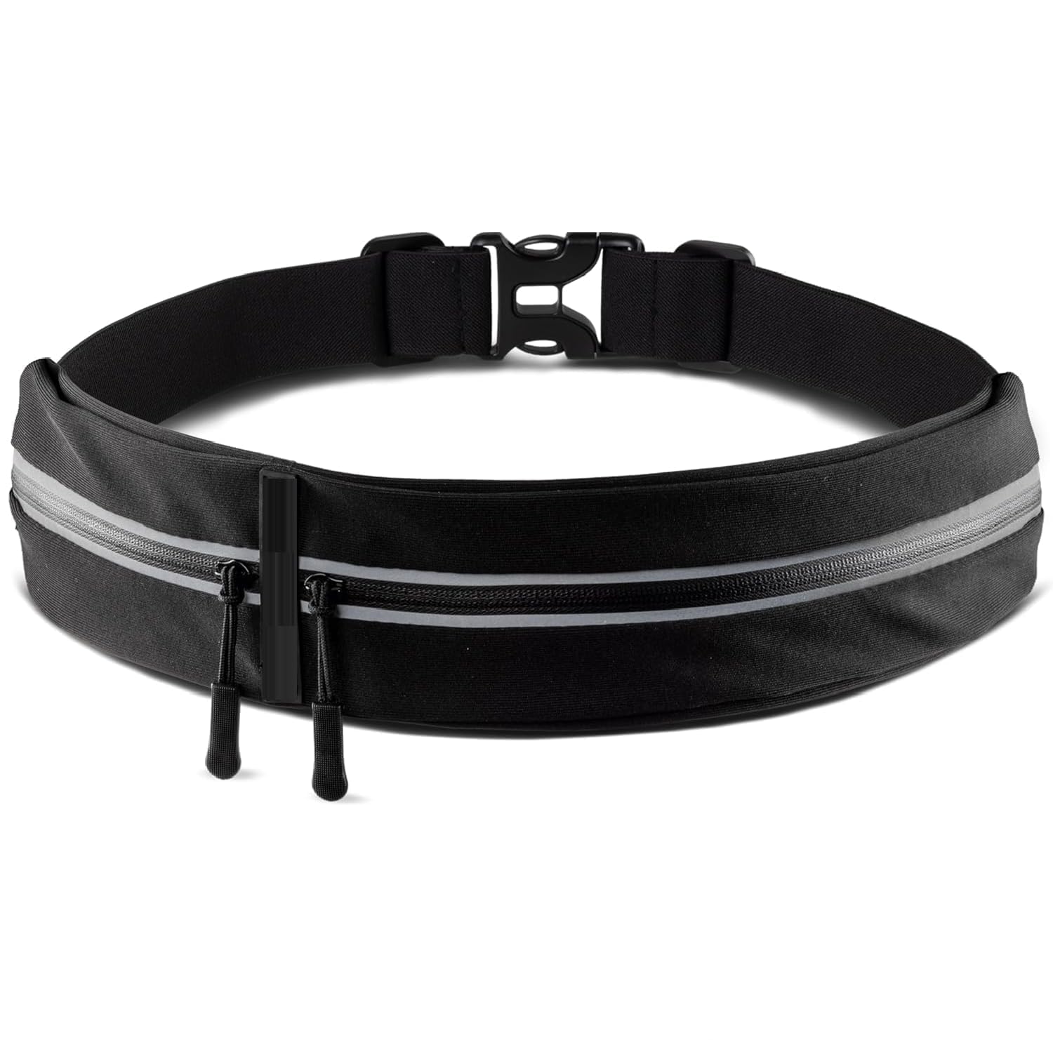 Running Belt with Waterproof Adjustable Elastic Strap, Sweatproof waistpacks with Large Capacity, Perfect and Outdoor Activities, Black, One Size, Sports (Running Belt Grey)