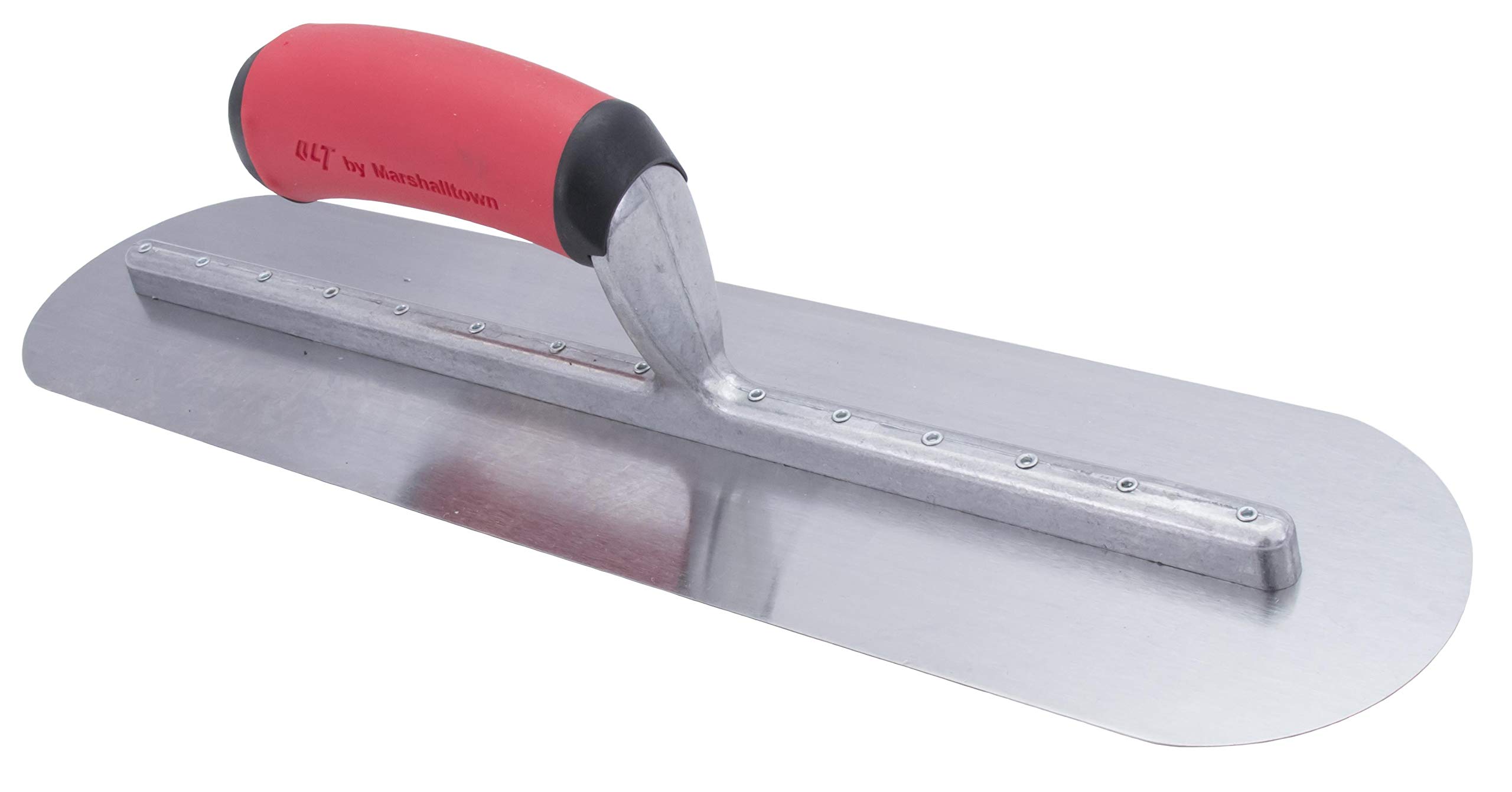Frattazzo lisciante Marshalltown completamente arrotondato con impugnatura in acciaio a presa morbida, utensile per stuccatori, dimensioni della frattazzo: 406x102 mm