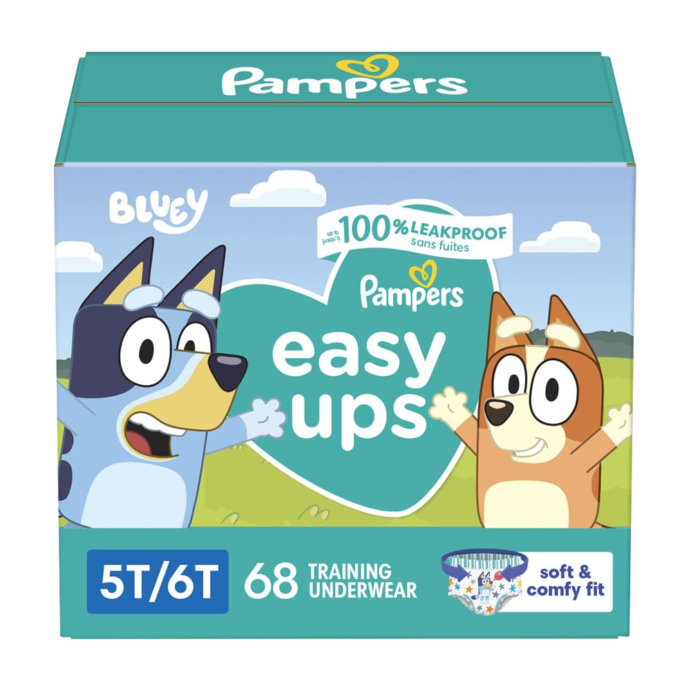 Pampers Potty Training Underwear for Toddlers, Easy Ups Diapers, Training Pants for Boys and Girls, Size 7 (5T-6T), 68 Count, Giant Pack - 1