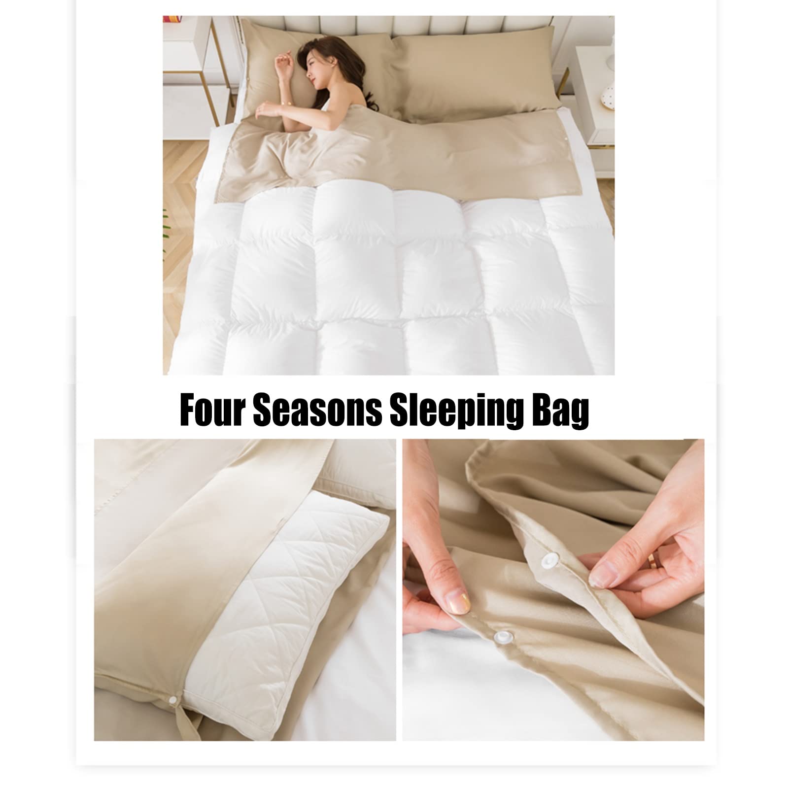 Sacchi a Pelo Sacco A Pelo per Adulti, Sacco A Pelo per Adulti da Viaggio Portatile da Campeggio, Fodera per Sacco A Pelo in Tencel Ultraleggero, per Letti Singoli per Hotel da Viaggio All'aperto (Co