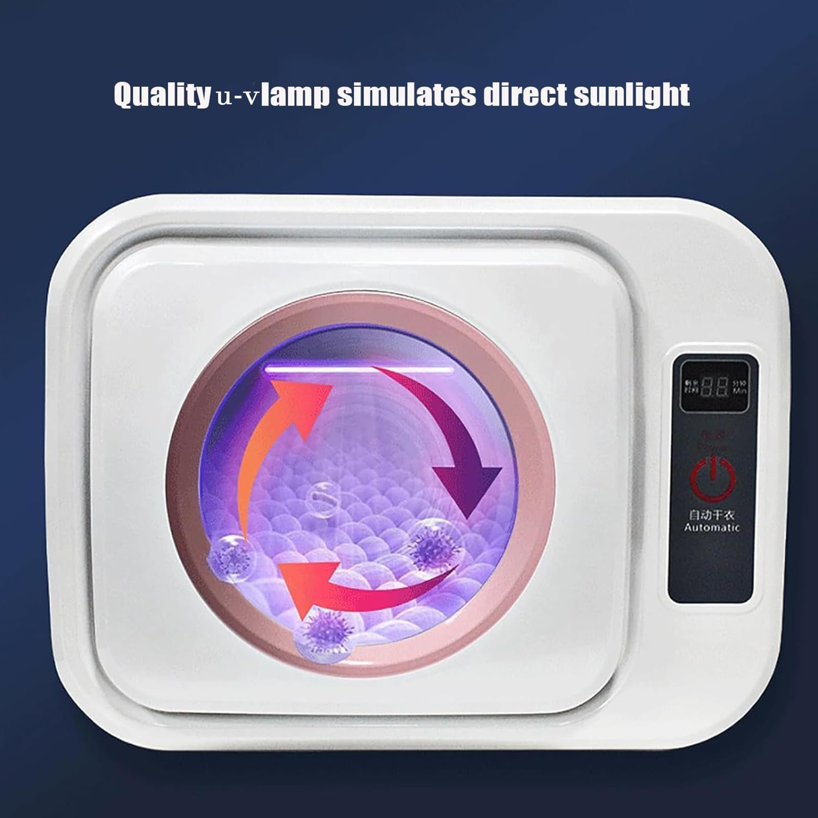 Mini Secadora Ropa 300 W, Secadora Ropa Portátil Pequeña 4,5 L, Se Detiene Abrir Puerta/apagado Alta Temperatura/eliminación Arrugas Hacia Adelante Hacia Atrás/bajo Ruido, Utilizada Ropa Interior