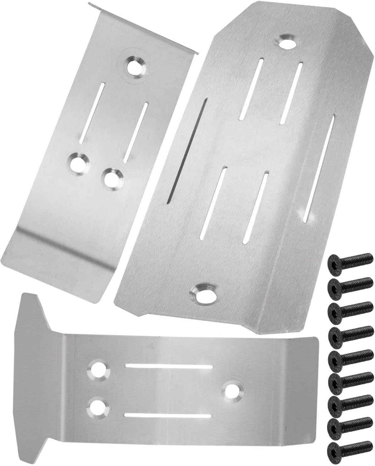 Stainless Steel Chassis Upgrades Part for 1/16 Mini Maxx 4WD RTR Brushless Monster Truck(#107154-1),RC Chassis Protect Armor Skid Plate Guard Hops Up