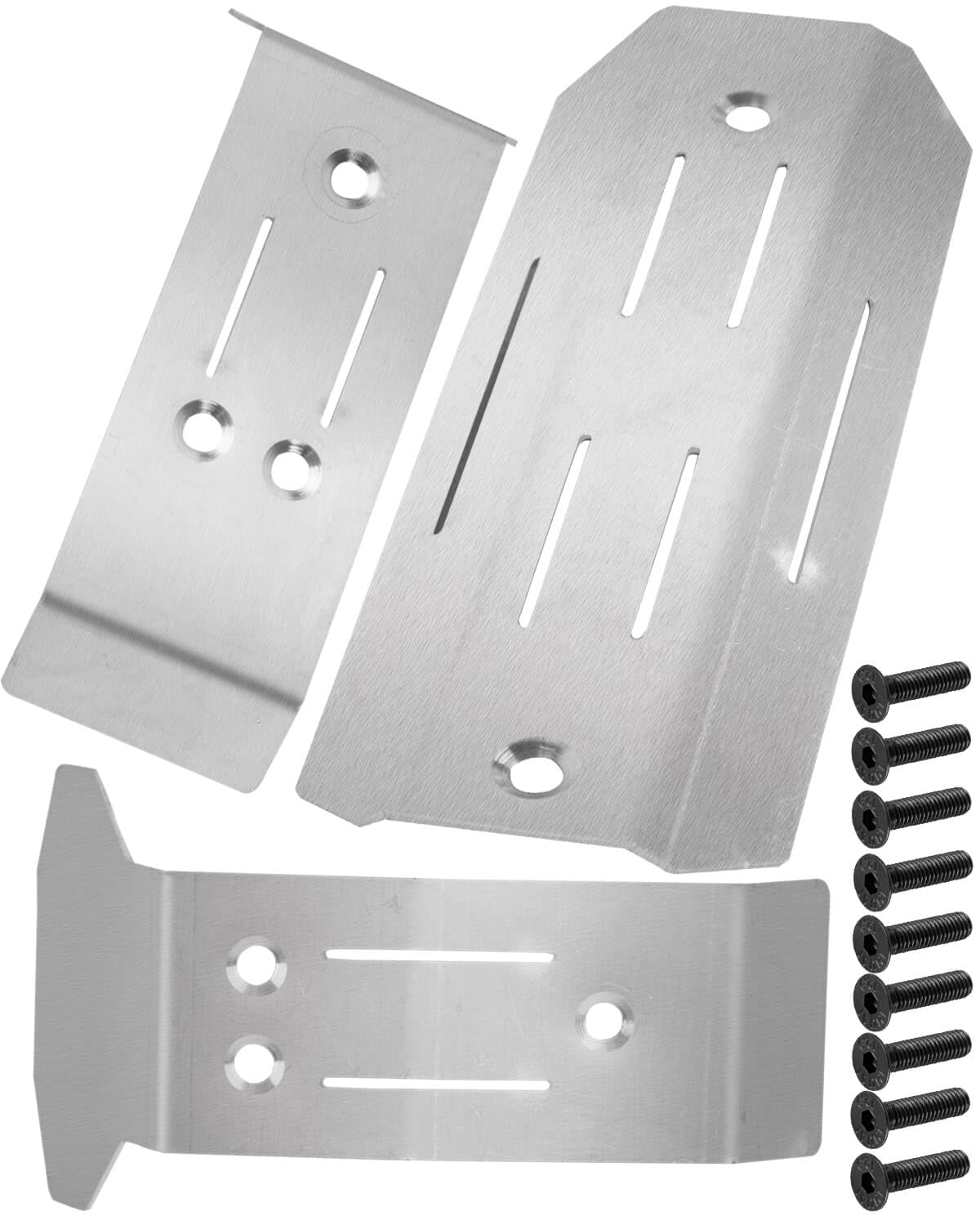 BRCatWPark Stainless Steel Chassis Upgrades Part for 1/16 Mini Maxx 4WD RTR Brushless Monster Truck(#107154-1),RC Chassis Protect Armor Skid Plate Guard Hops Up