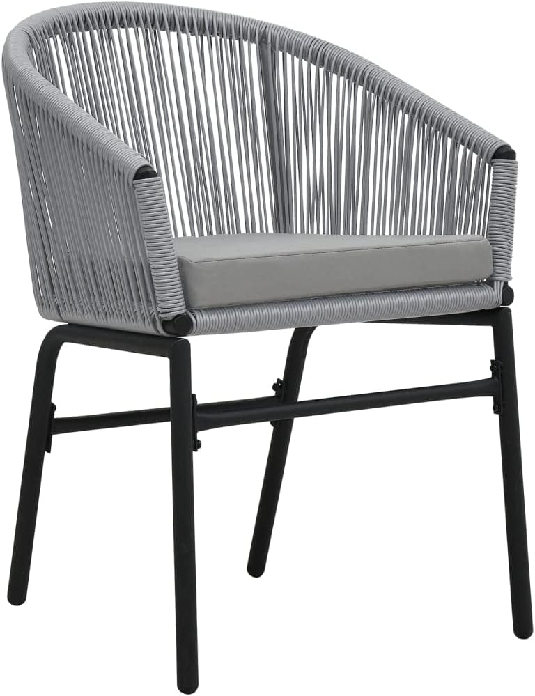 3 Piece Bistro Set with Cushions,Patio Decor,Outdoor Table Chairs,Conversation Furniture,Afternoon Tea Suit, for Yard, Patio, Garden, Poolside, Balcony,Sitting Area, PVC Rattan Anthracite