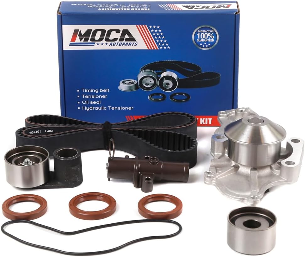 MOCA Timing Belt Kit Water Pump with Hydraulic Tensioner Adjuster for Acura 01-03 CL & 00-03 TL & 01-02 MDX for 00-04 for Odyssey & 03-04 for Pilot ENG J32A1 J32A2 J35A3 J35A4