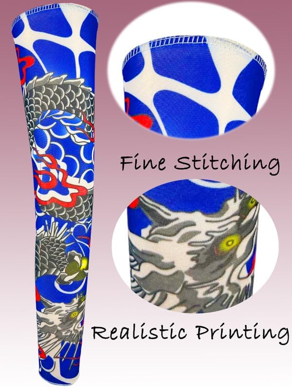 Miniatura 4 de iToolai Mangas temporales de tatuaje para hombres, juego de 8 piezas con protección UV, mangas de brazo falsas sin cordones