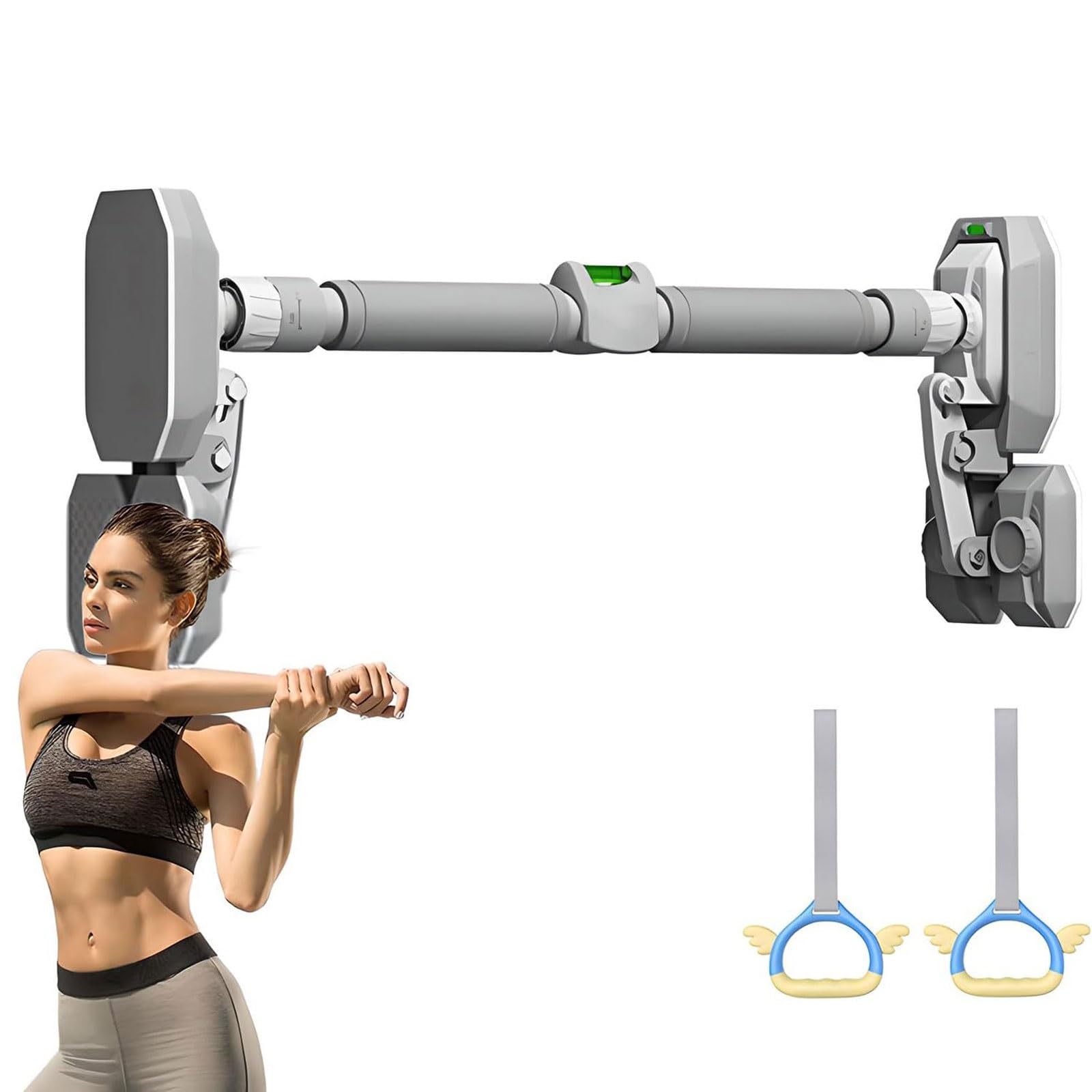 Barra de dominadas ideal para entrenamiento en casa en puertas de 96-135cm