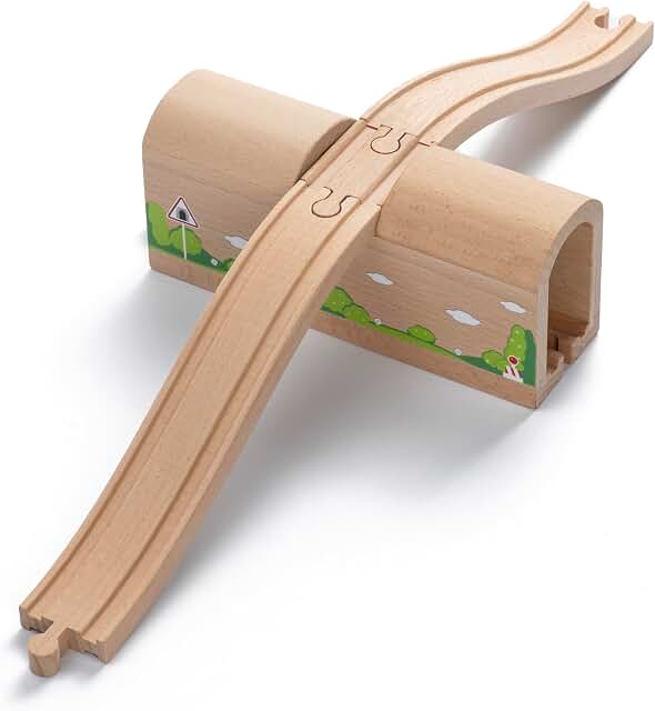 Wooden Bridge & Tunnel Set with Ramps