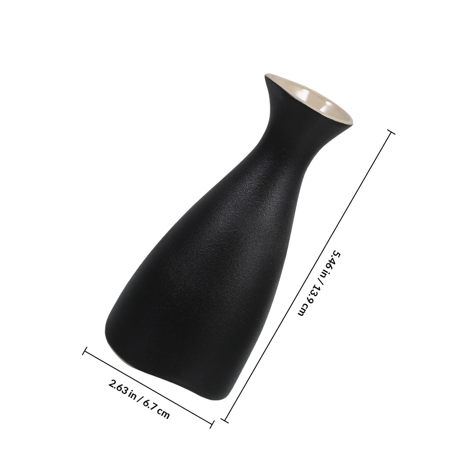 VOSAREA Ensemble de Saké Japonerie Réchauffeur Stable et Facile à Nettoyer en Céramique Noire Tasse 45 ML avec Bouteille Tokkuri 300 ML pour Dégustation Traditionnelle