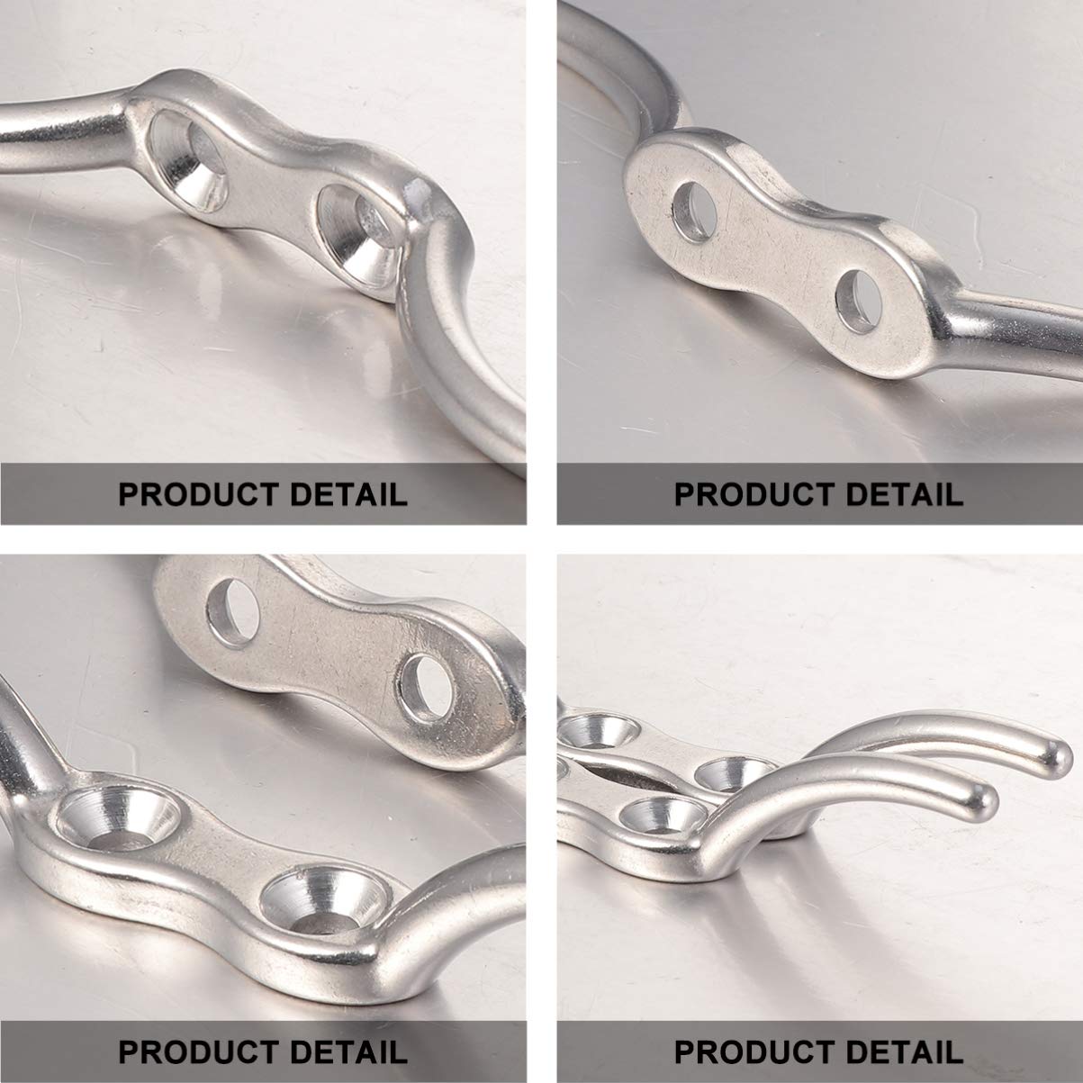 VANZACK Curved Nickel Plated Dock Rope Cleats for Men - 6 Inch Length - Durable Marine Hardware for Secure Docking Boating Enthusiasts and Outdoor Lovers