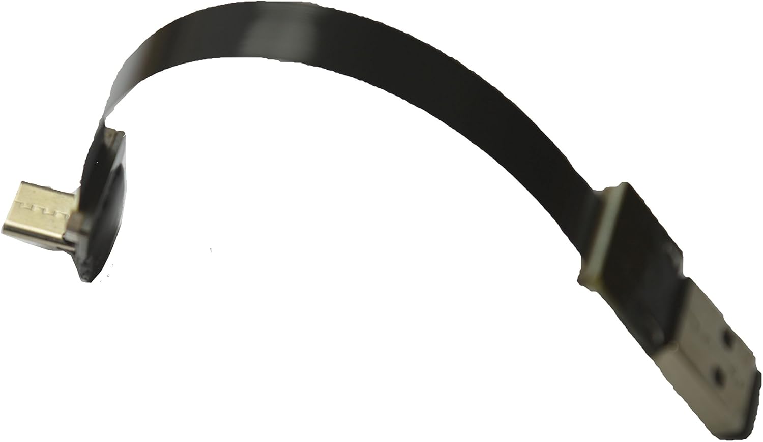 Best Cyber Monday 🔥 Short Black FFC USB C FPV Flat Slim Thin Ribbon FPC Cable USB Type-C 90 Degree to Standard USB A for sync and Charging (10CM)