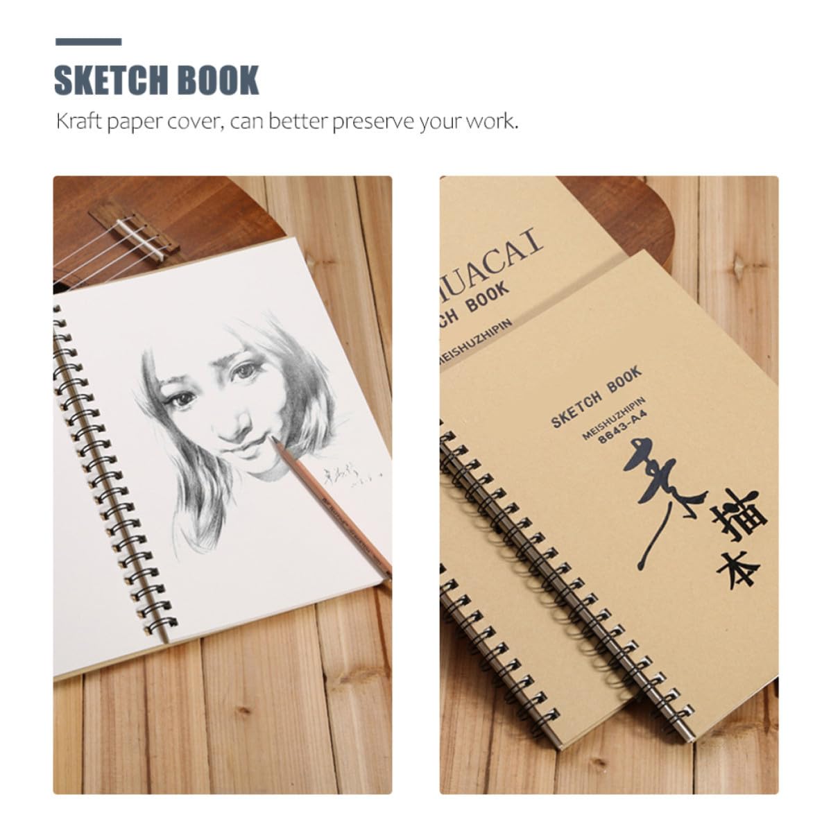 2 Piezas Cuaderno de Bocetos para Estudiantes, Papel Artístico