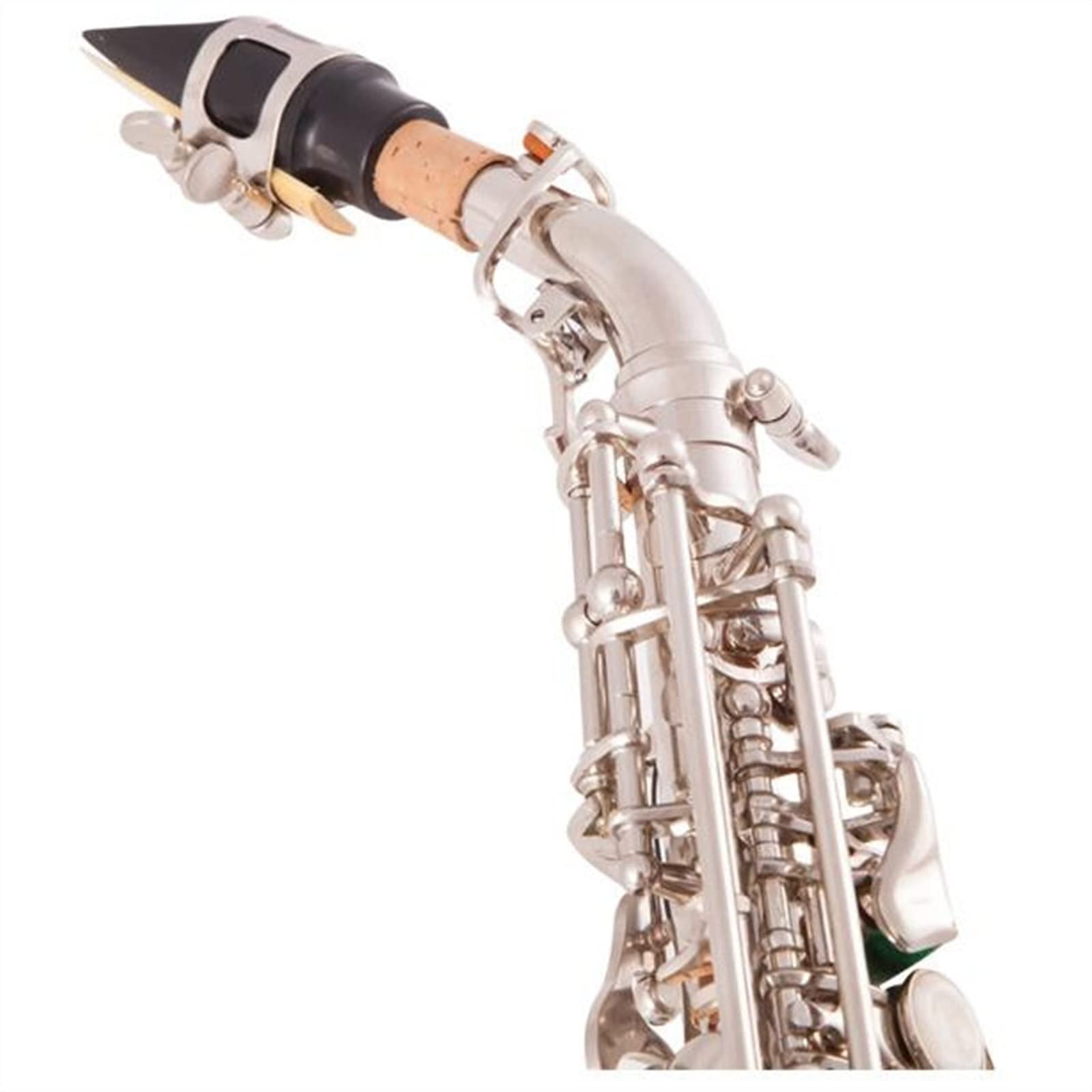 Saxofones Saxofón Curvo Profesional BB Saxofón B-Key Chapado En Cobre Blanco Plateado