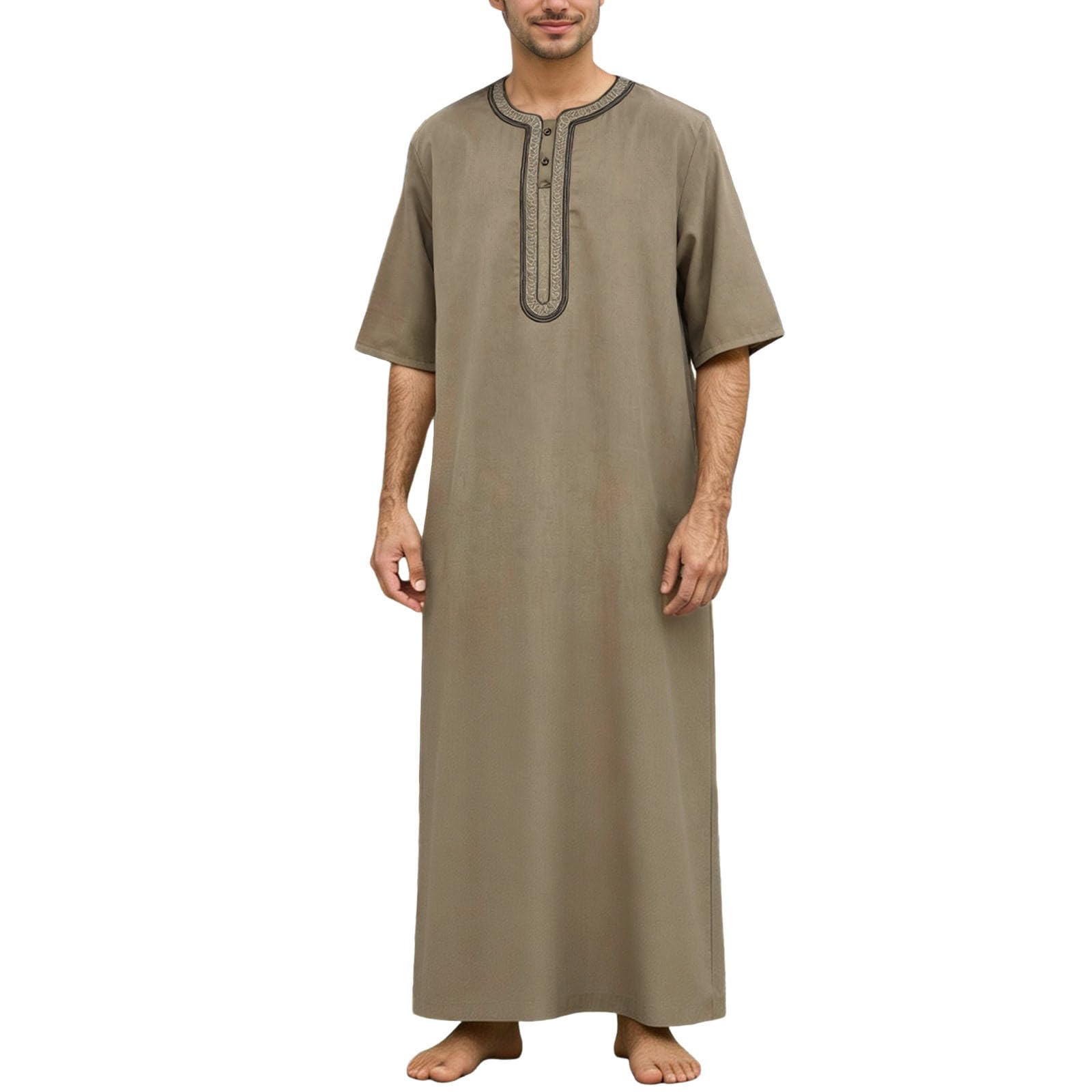 Vêtement arabe de prière ample pour homme thobe imprimé - 6