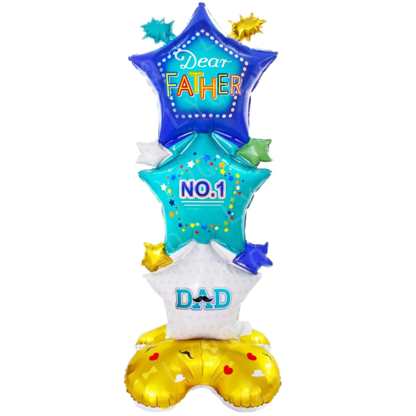 Father's Day Standing Balloon - Extra Large 62 Inch DAD Foil Balloon for Party Decorations, Blue Dear Father's Day Aluminum Balloonns for Birthday