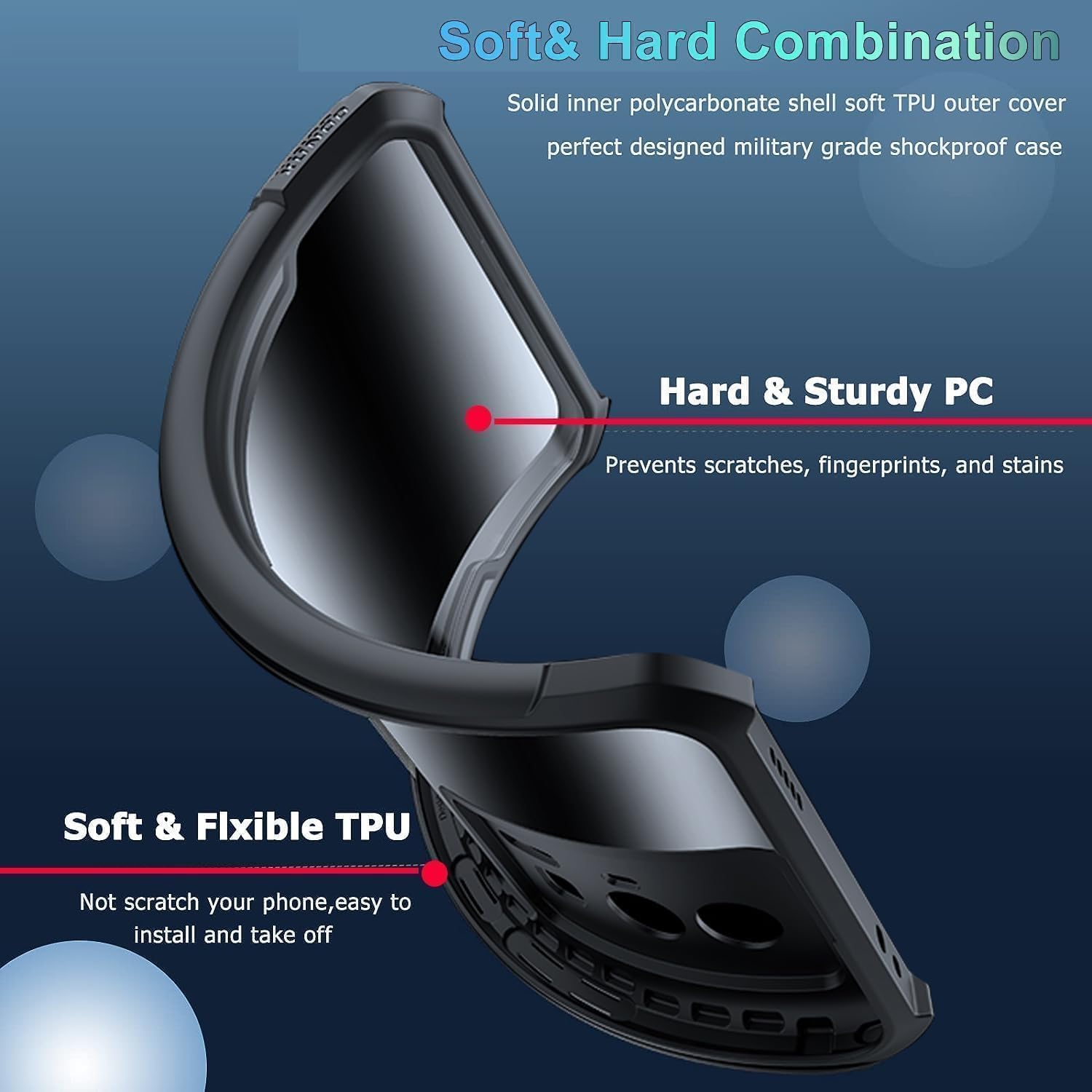 For ZTE Nubia Red Magic 11 Pro / 11 Pro+ Case, Ultra Thin Lightweight Case, Soft TPU Bumper + Transparent Acrylic Back, Airbags Protective Case, Drop-Proof, Shockproof [1 Piece Protective Glass