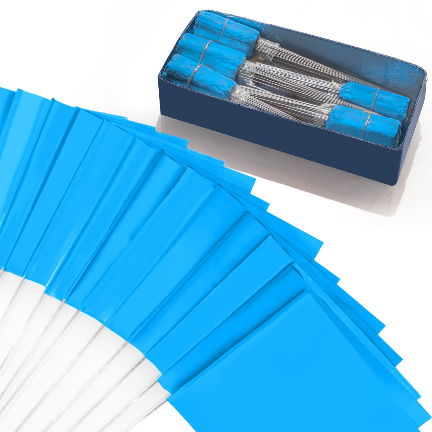 Zozen Marking Flags, Blue Color/1000 Pcs/15x4x5 Inch, Yard Flags for Lawn & Irrigation & Landscape & Sprinkler & Survey & Dog Training.