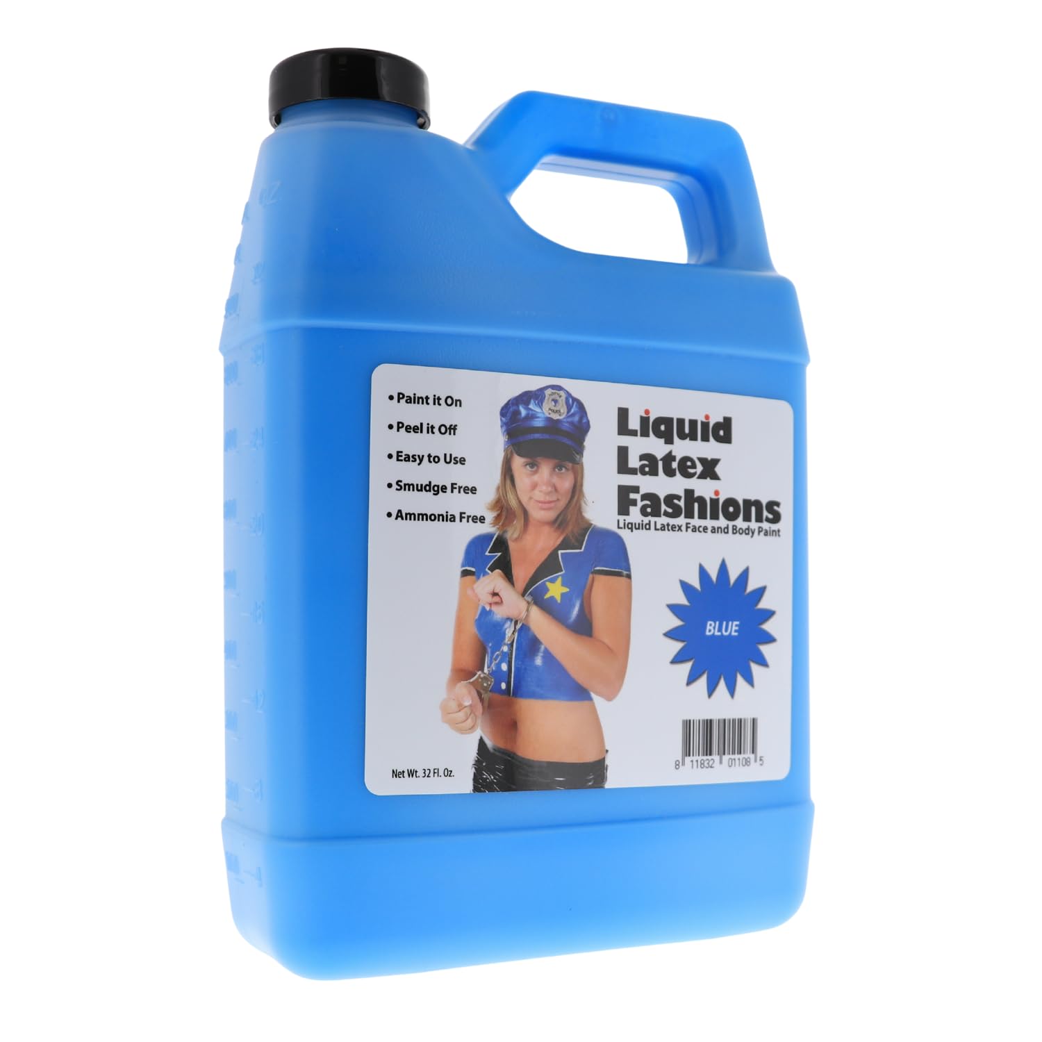 Blue 32 Oz - Liquid Latex Body Paint, Ammonia Free No Odor, Easy On and Off, Cosplay Makeup, Creates Professional Monster, Zombie Arts - Image 4