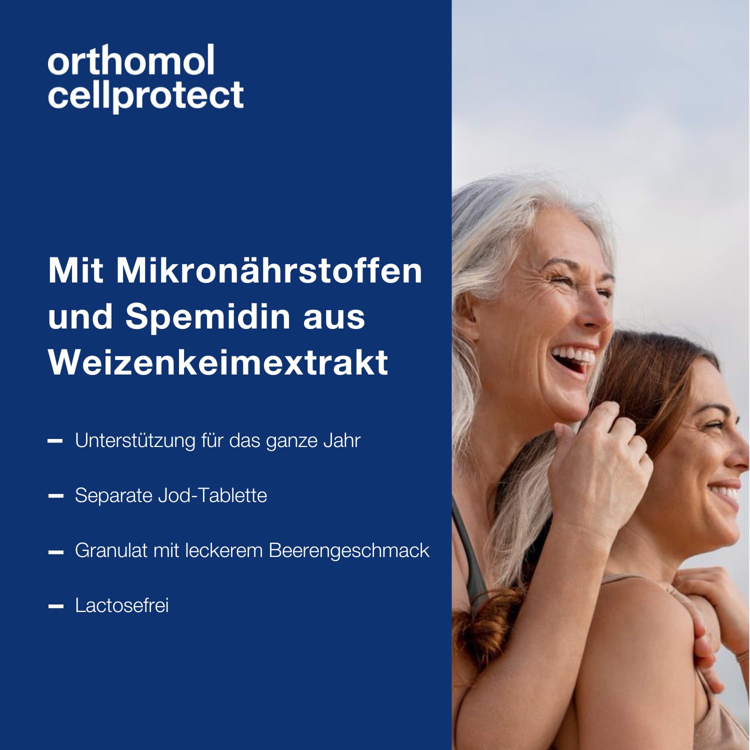 Orthomol Cellprotect - für das Wohlbefinden bis ins hohe Alter - mit Spermidin, Coenzym Q10 und Polyphenole - Granulat/Tabletten/Kapsel à 30 Tagesportionen