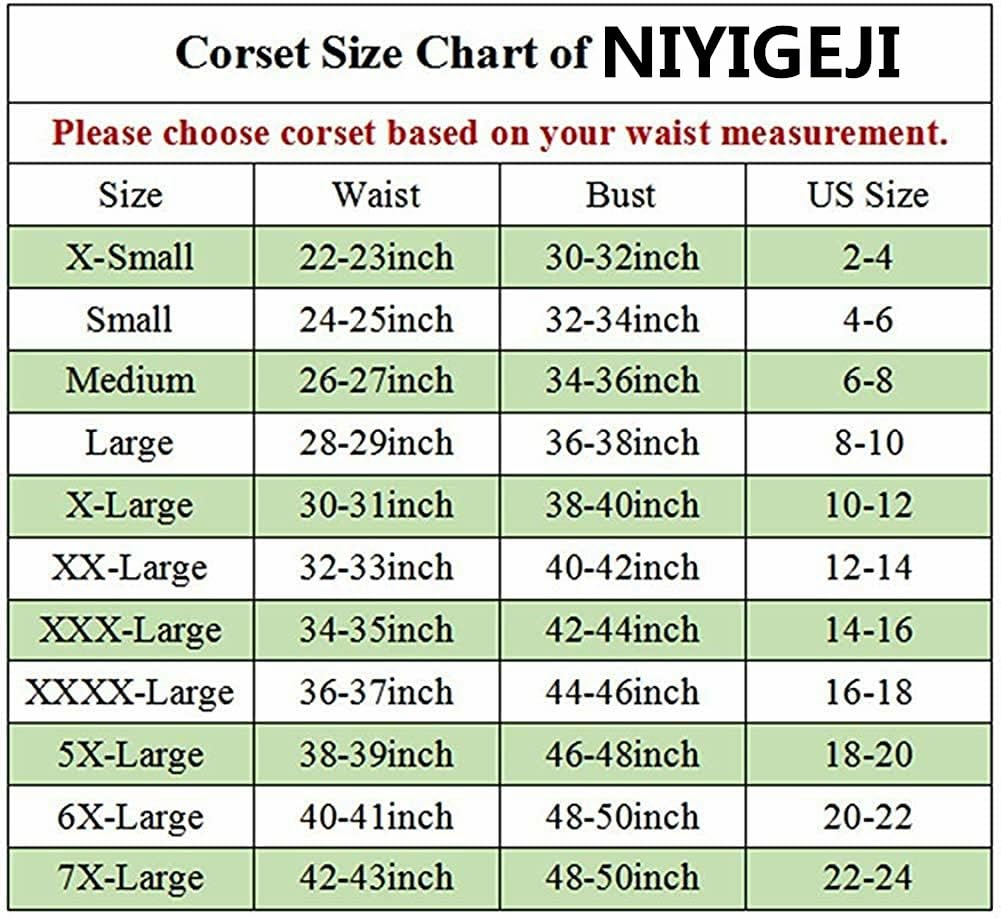 NIYIGEJI Damski koronkowy gorset z fiszbinami gorset bielizna bodyshaper top XS-6XL