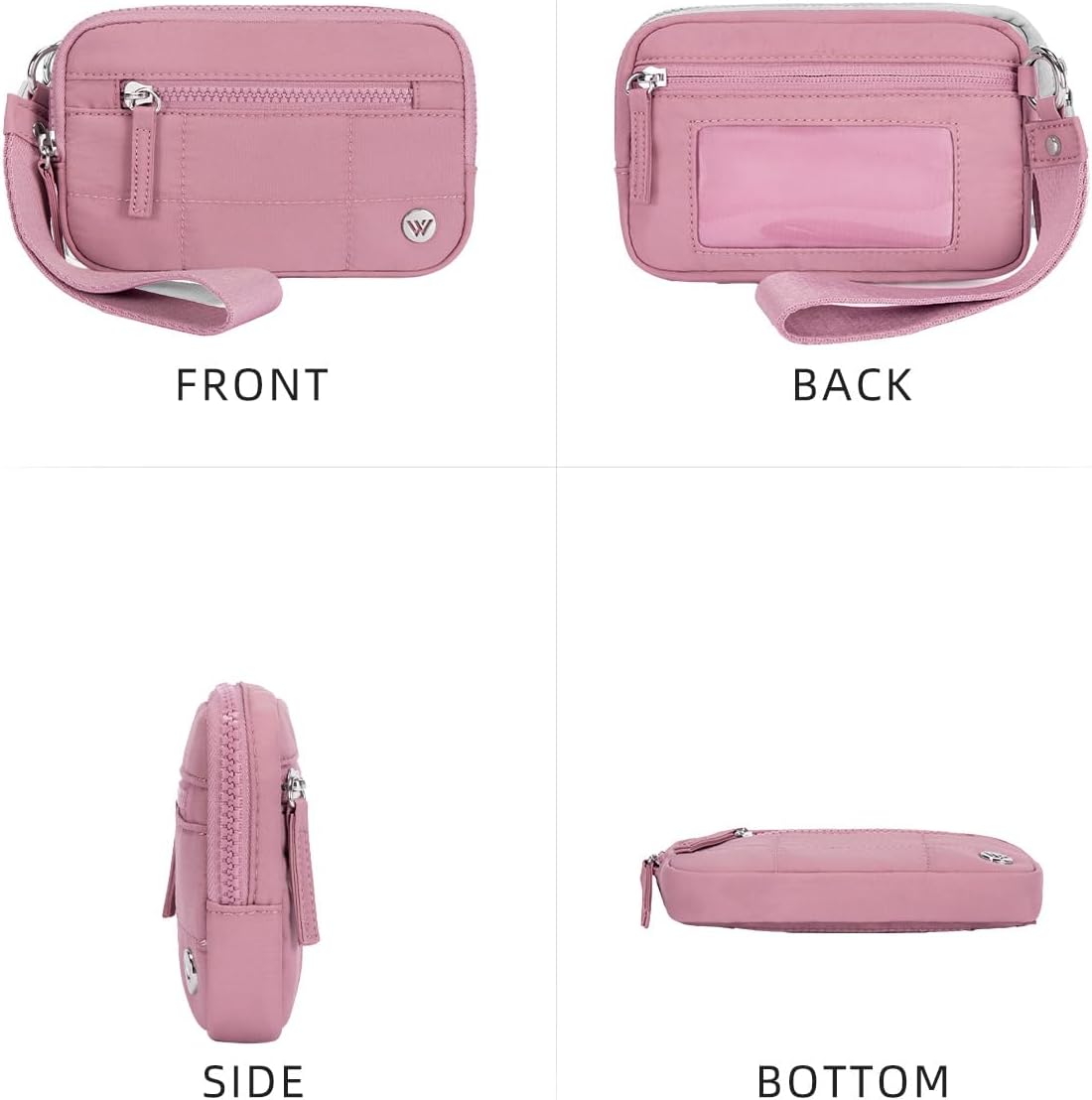 WESTBRONCO Wristlet Wallets for Women Nylon Quilted RFID Wallet with 3 Zipper Purse for Travel - Image 7