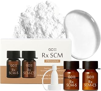 GD11 SCM 2-Step Exosome Ampoule, Freeze-Dried Powder 0.07 fl oz + Moisture Activator 0.17 fl oz, With CICA, Panthenol & Ceramide, K-Beauty Gentle Skin Hydration, 1 Pair (5,000ppm Exosomes + Activator)