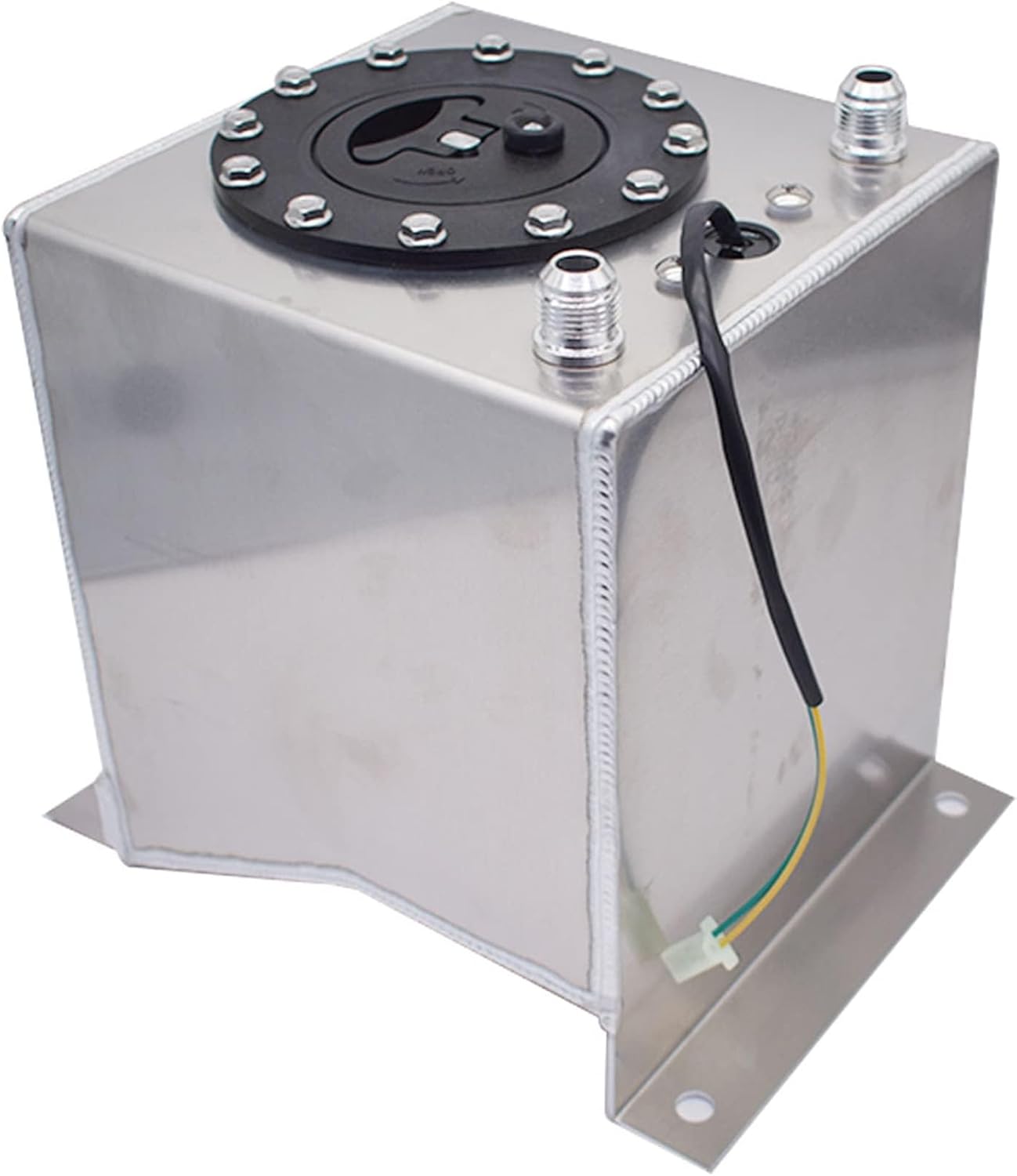 Fuel Cell Tank Aluminum Polished Universal 2.5 Gallon 9.5L with Level Sender