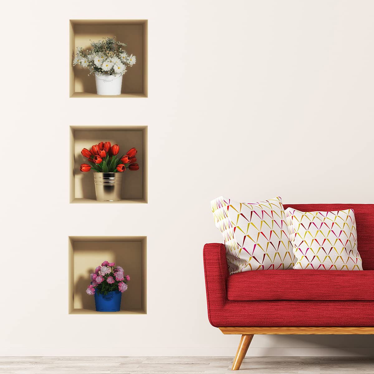 Sticker mural effet 3D pour rénover un mur sans peindre ni percer votre salon